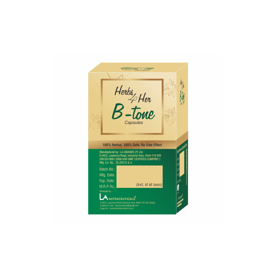 B Tone Capsules | Support Breast Fullness | Enhances Skin Elasticity | 60 Herbal Capsules