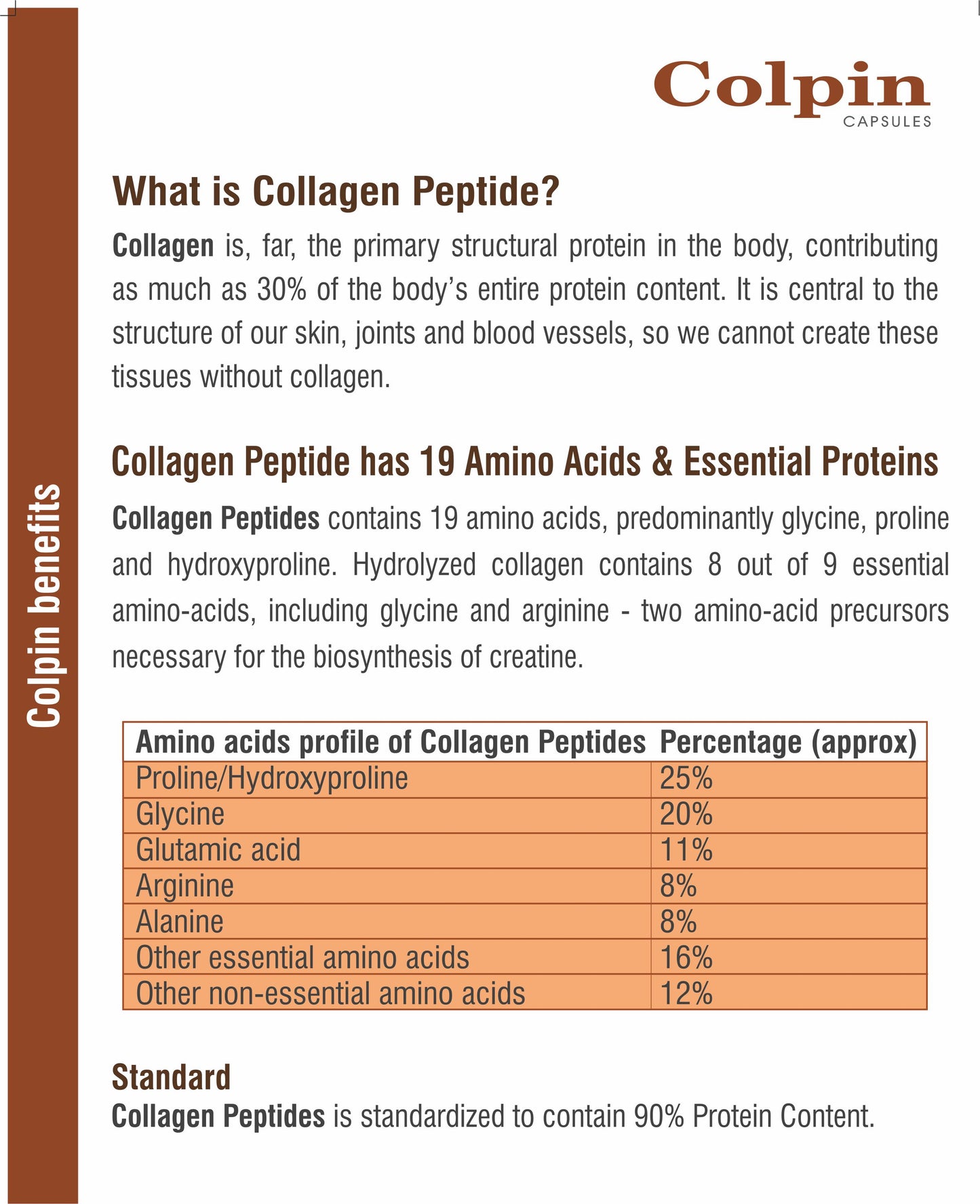 Colpin Capsules- Collagen Peptide (With Benefits of 19 Amino Acids & N-Acetyl L-Cysteine)