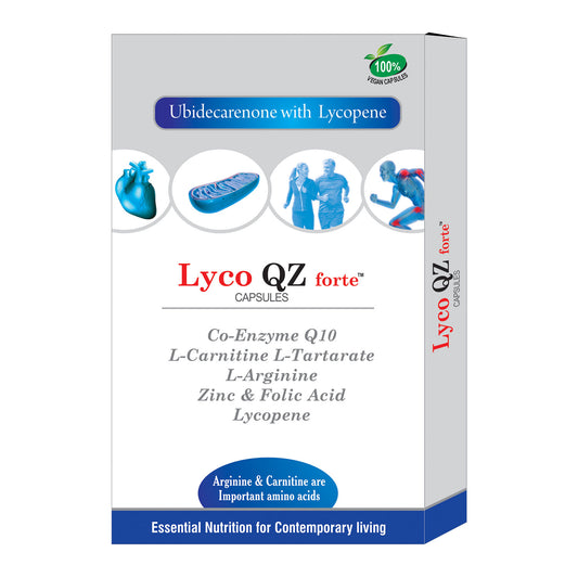 Lyco QZ Forte Capsules - Co-enzyme Q10 Supplements (Ubidecarenone with Lycopene)