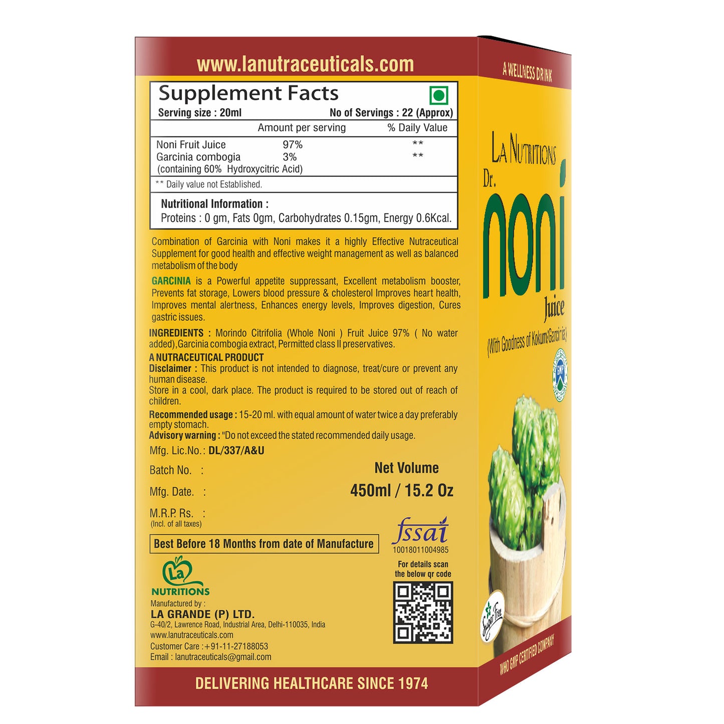 Dr Noni Juice - Immunity Booster for all age groups 500ml