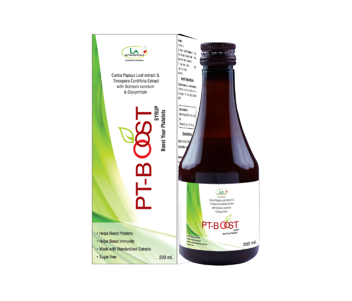 PT Boost Syrup - Platelets Booster with Giloy, Papaya and Tulsi Extracts - 200ml
