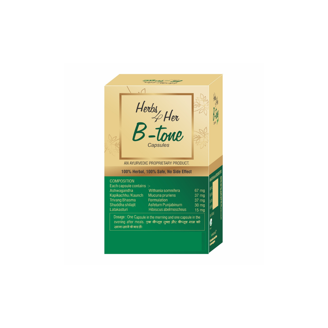 B Tone Capsules | Support Breast Fullness | Enhances Skin Elasticity | 60 Herbal Capsules