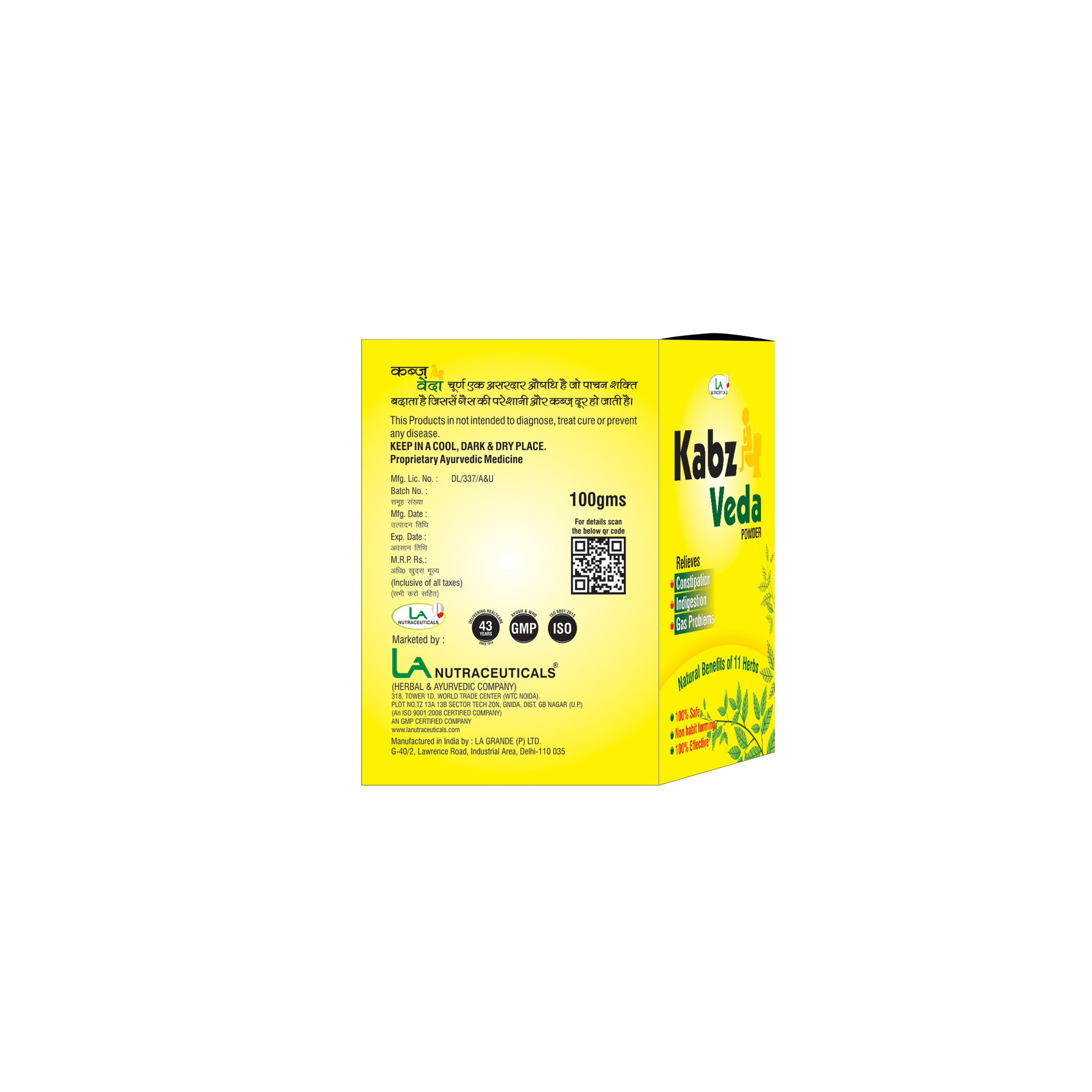 Kabz Veda Powder for Better Digestion and Gas Problems - 90 gm Powder