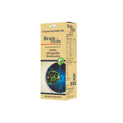 Brain Veda Syrup | Focus and Memory | Brahmi, Ashwagandha and Shankpushpi | 200ml