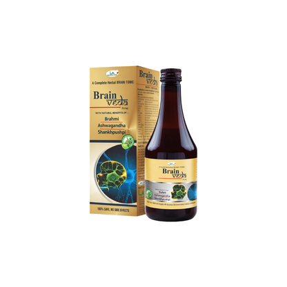 Brain Veda Syrup | Focus and Memory | Brahmi, Ashwagandha and Shankpushpi | 200ml