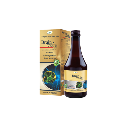 Brain Veda Syrup | Focus and Memory | Brahmi, Ashwagandha and Shankpushpi | 200ml