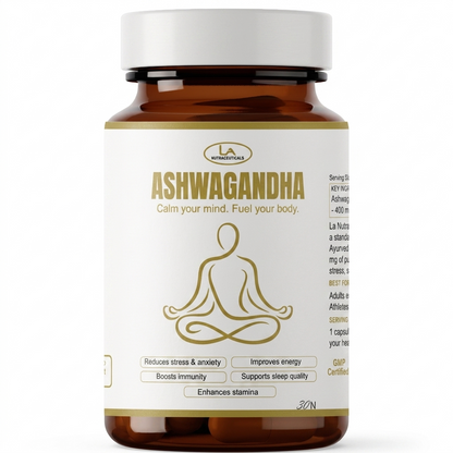 Ashwagandha Root Extract Capsules | Stress Management | 5% Withanolids | 30 Capsules
