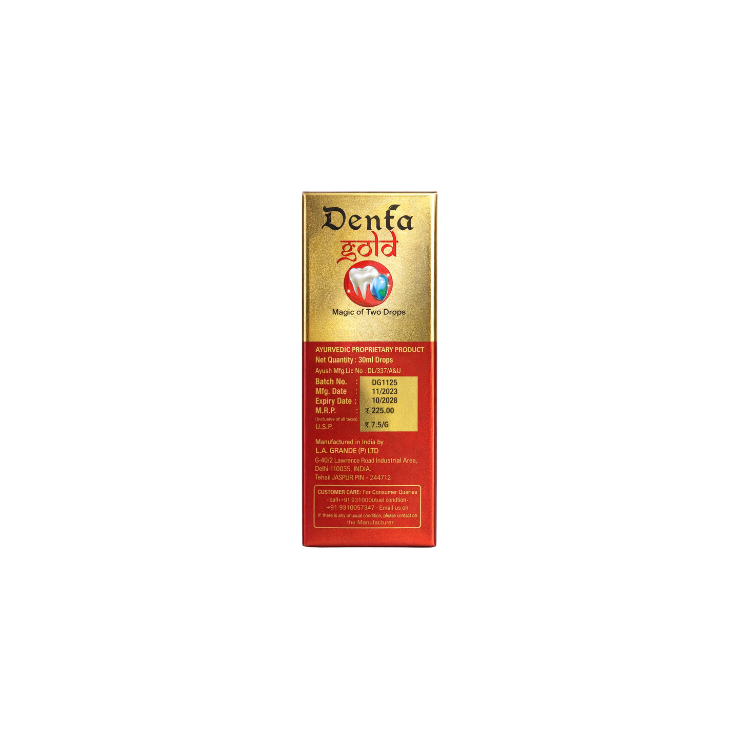 Denta Gold Herbal Tooth Lotion for Tooth Ache, Tooth Decay and Other Periodontal Diseases