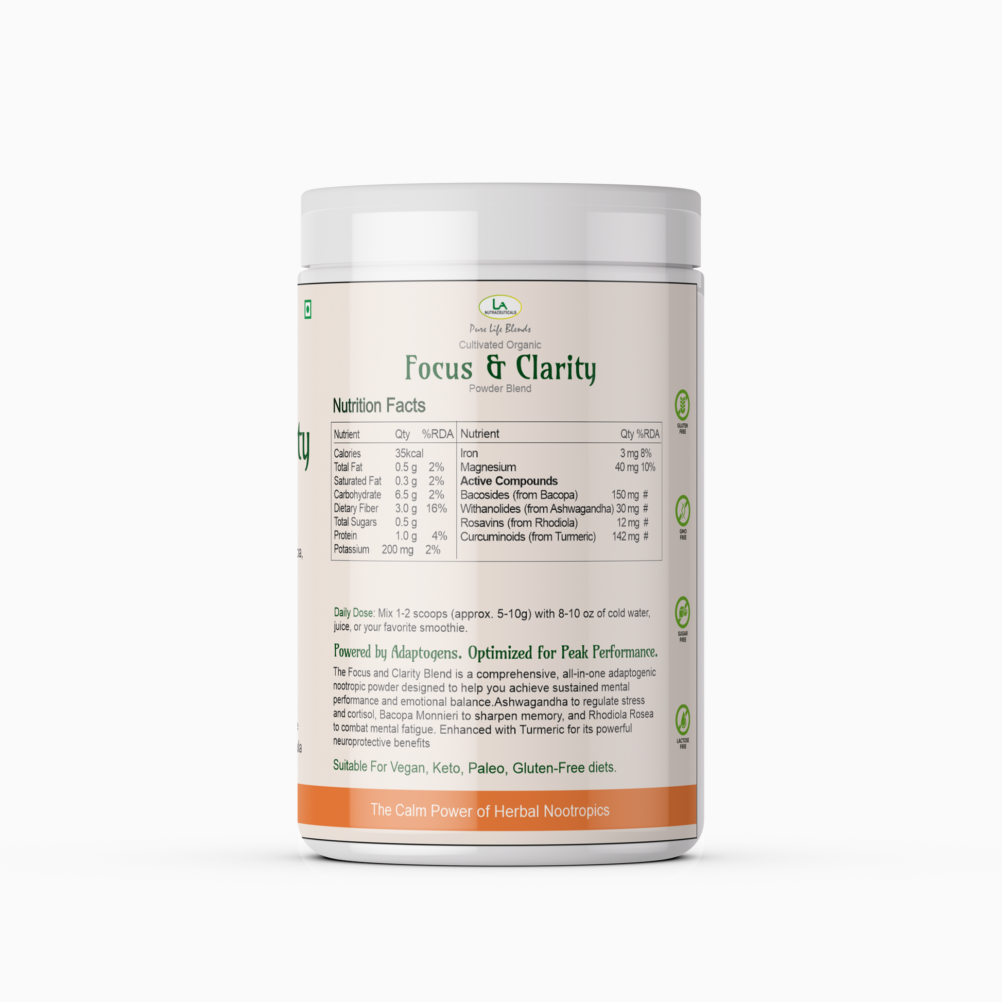 La Nutraceuticals Pure Life Blends Focus and Clarity Powder Blend (Nootropics)