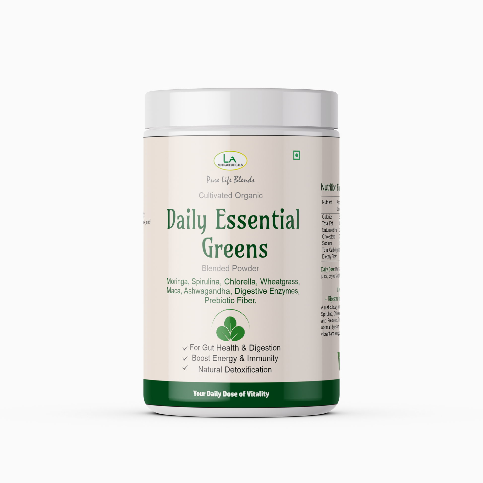 La Nutraceuticals Pure Life Blends Daily Essential Greens Powder