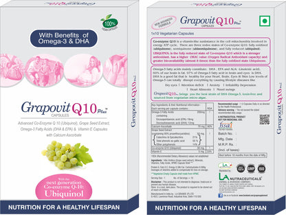 Grapovit Q10 Plus Capsules- Advanced Co-Enzyme Q10 (Ubiquinol)