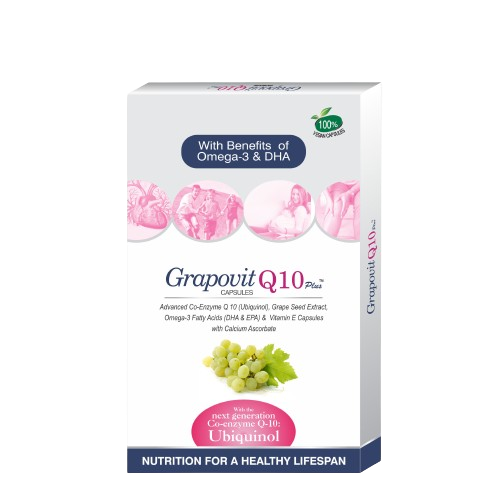 Grapovit Q10 Plus Capsules- Advanced Co-Enzyme Q10 (Ubiquinol)