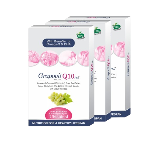 Grapovit Q10 Plus Capsules- Advanced Co-Enzyme Q10 (Ubiquinol)