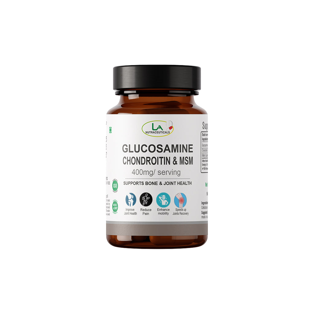 Glucosamine Choindroitin & MSM 400mg | Supports Bones and Joint Pain | 60 Capsules