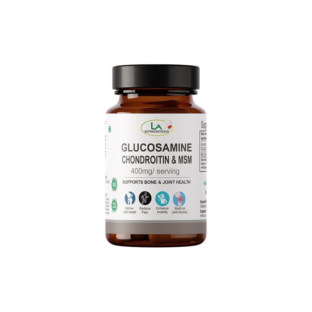 Glucosamine Choindroitin & MSM 400mg | Supports Bones and Joint Pain | 60 Capsules