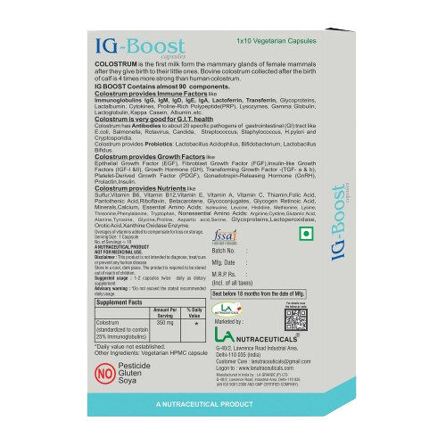 IG Boost Capsules- Bovine Colostrum | Immune & Gut Health Supplement