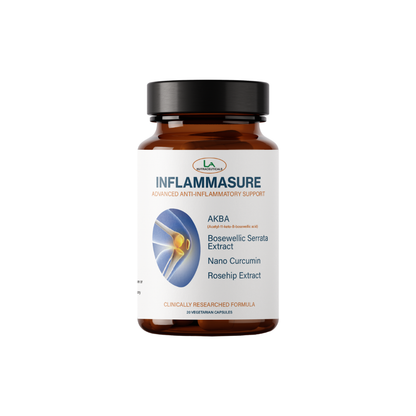Inflammasure Capsules | Clinically Researched Formula | AKBA, Boswellia Extract, Nano Curcumin, Rosehip Extract | 60 Capsules