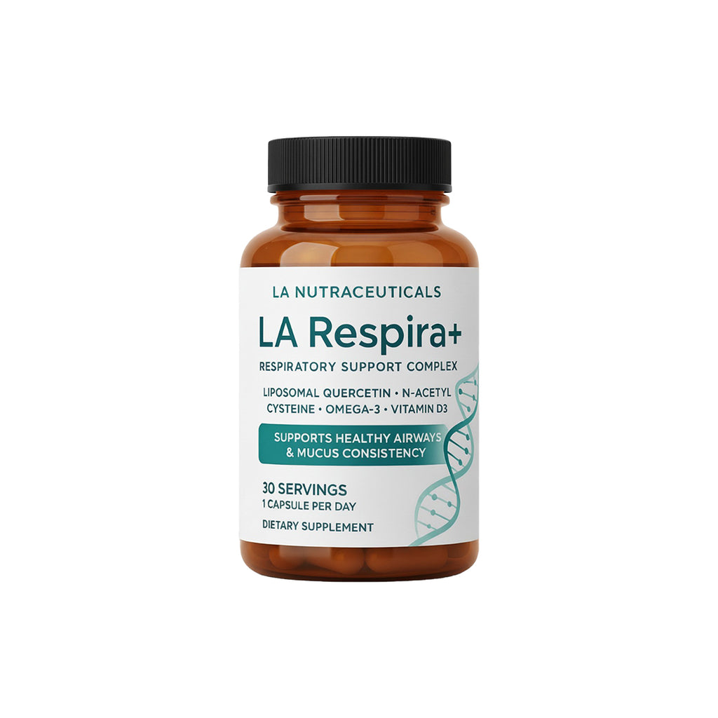 La Respira+ | Respiratory Support Complex | Quercitin , NAC, Boswellia, Omega-3 & Vitamin D3 | 30 Capsules