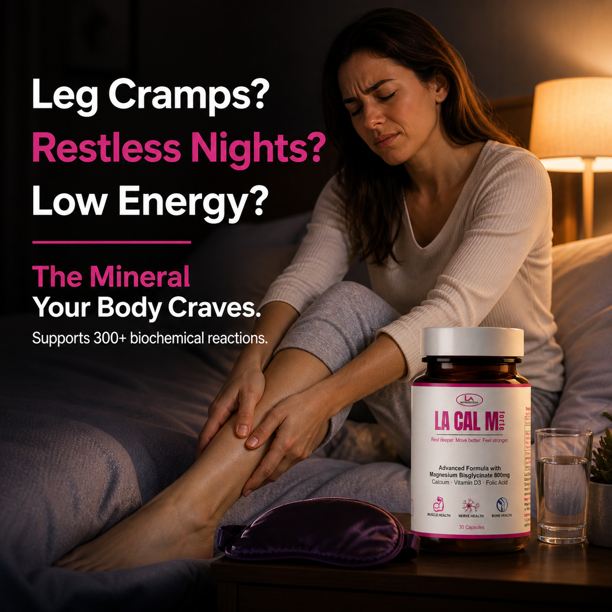 La-Cal M Forte | Magnesium Bisglycinate Supplement | 112mg Elemental Megnesium | Muscle Recovery | Sleep Management