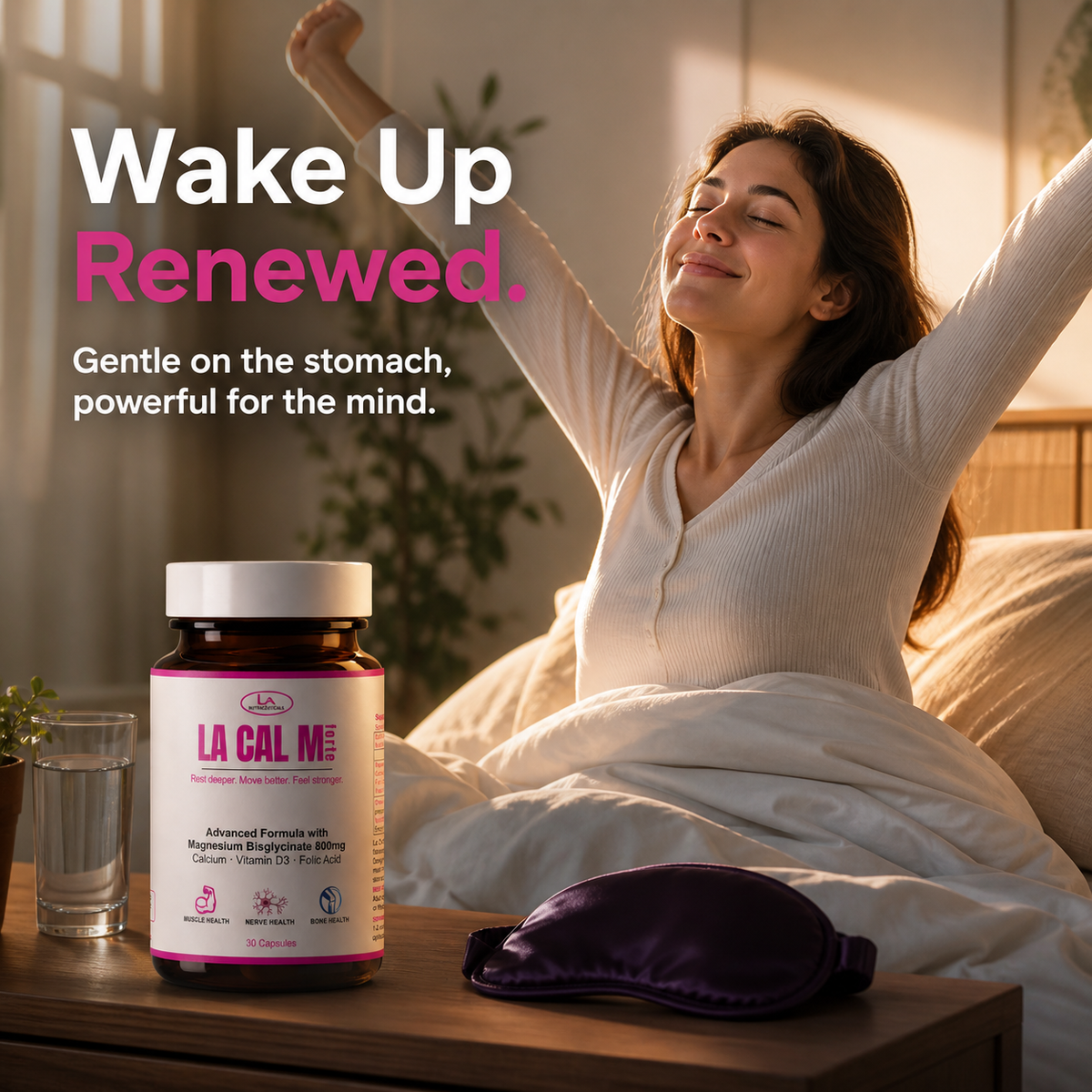 La-Cal M Forte | Magnesium Bisglycinate Supplement | 112mg Elemental Megnesium | Muscle Recovery | Sleep Management