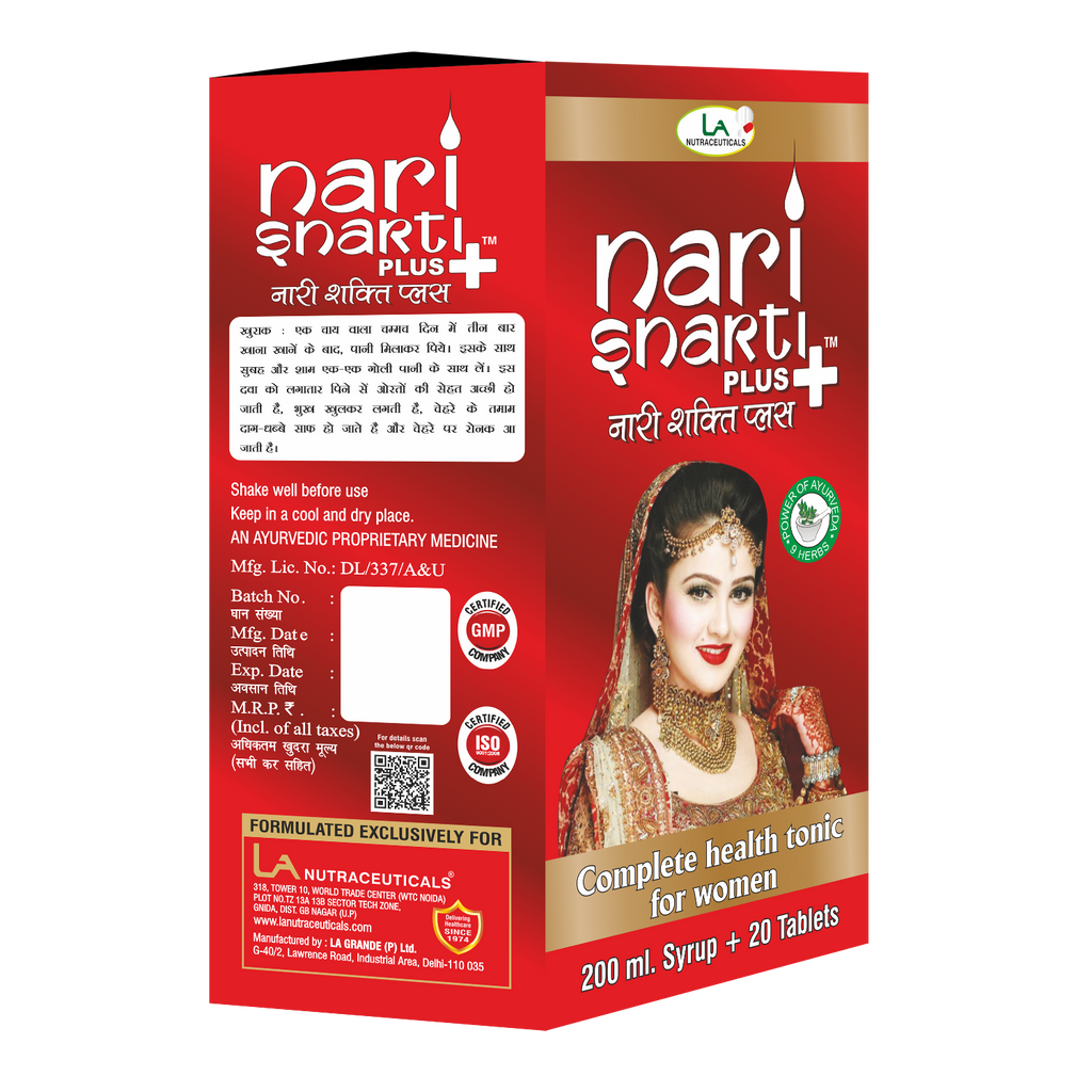 Nari Shakti Plus Syrup | Uterine Tonic | Complete Health Tonic For Women | 200ml + 20 Tablets