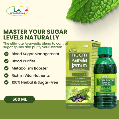 Neem Karela Jamun Juice | Control Blood Sugar Levels | Metabolism | 500ml