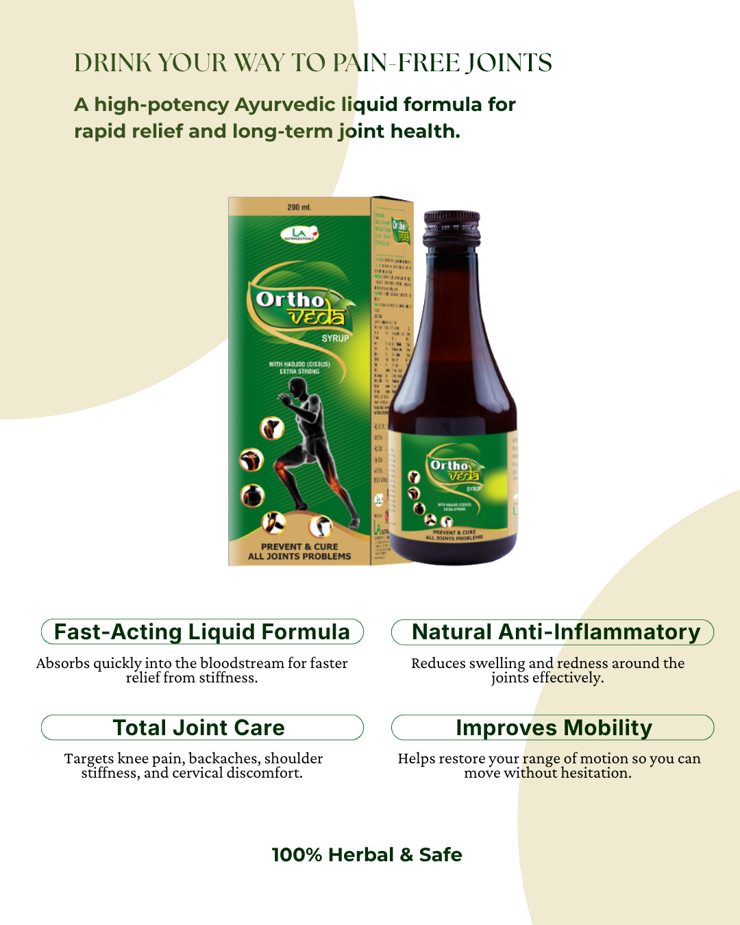 OrthoVeda Syrup - Herbal Syrup For all Joints Problems & Pain Relief 200ml Syrup