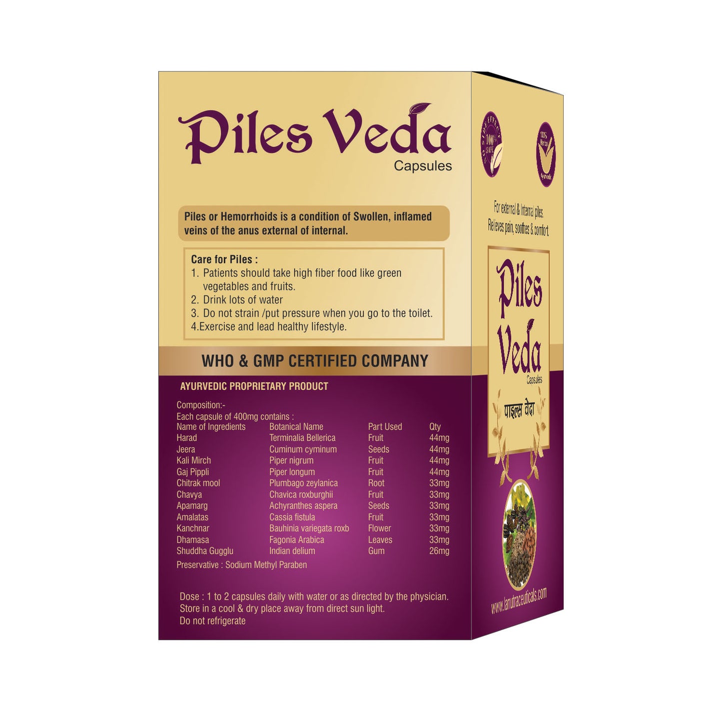 Piles Veda Capsules | Herbal Capsules of Piles | 60 Capsules