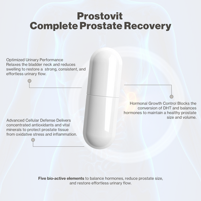 Prostovit | 30 Capsules | Beta-sitosterol, Nettle Leaf Extract, Pygeum and Pumpkin Seeds | Prostrate Care and Hair Growth