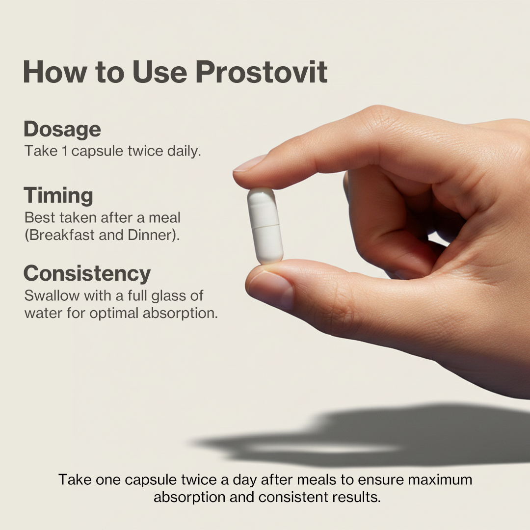 Prostovit | 30 Capsules | Beta-sitosterol, Nettle Leaf Extract, Pygeum and Pumpkin Seeds | Prostrate Care and Hair Growth