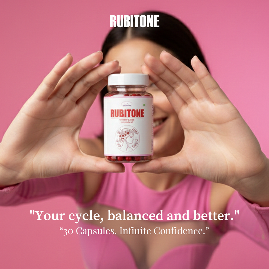 Rubitone Capsules | PCOD & PCOS Support | Balanced and Better Cycle | Complete Women Wellness | 30 Capsules
