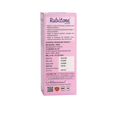Rubitone Uterine Tonic Syrup | Restore Hormonal and Nutritional Balance | 450ml