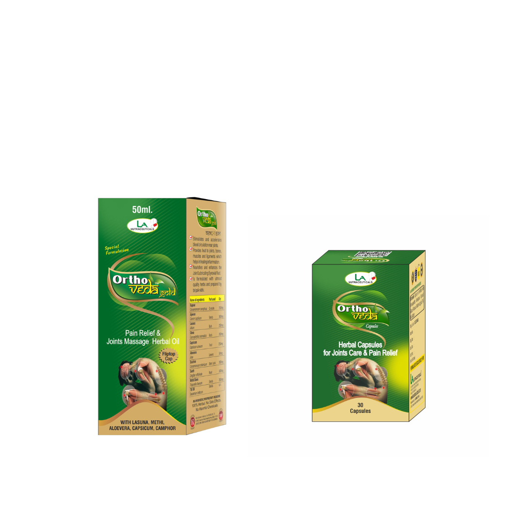 Orthoveda Oil + Capsules Combo for Joint and Muscle Pain