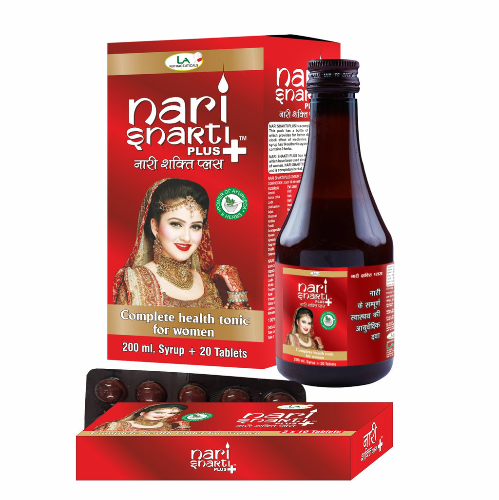 Nari Shakti Plus Syrup | Uterine Tonic | Complete Health Tonic For Women | 200ml + 20 Tablets