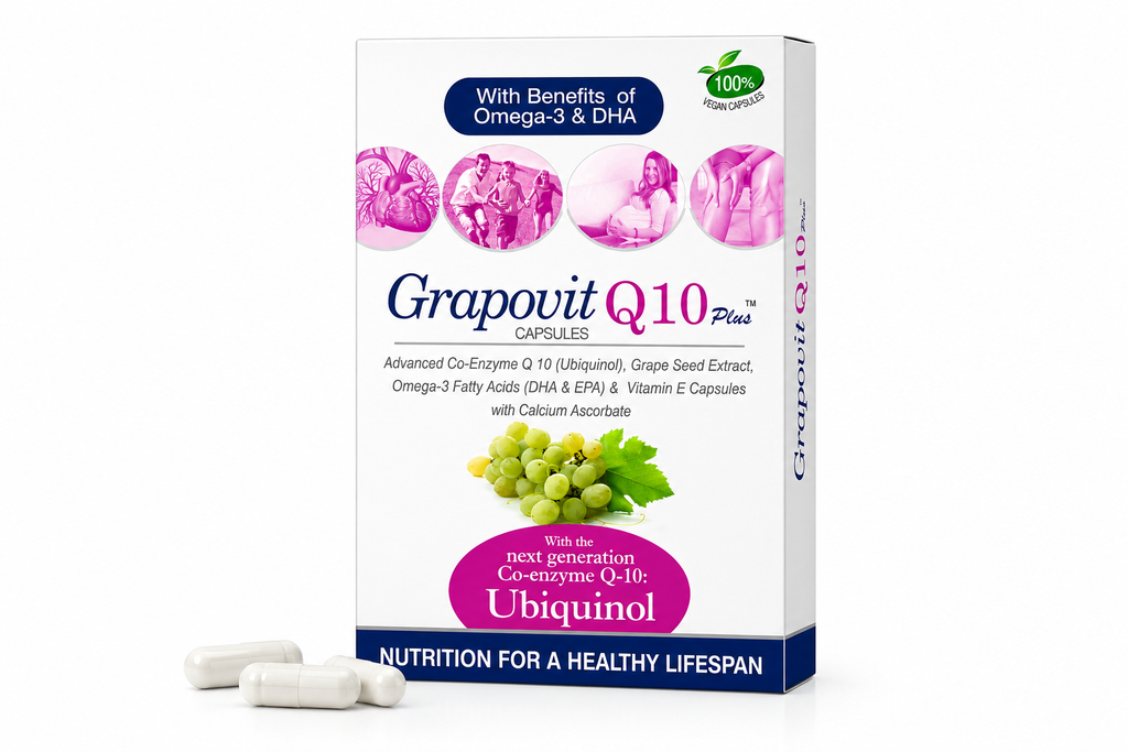 Grapovit Q10 Plus Capsules- Advanced Co-Enzyme Q10 (Ubiquinol)