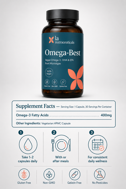Omega Best Capsules - Advanced Source of Vegetarian Omega 3 fatty acids DHA & EPA