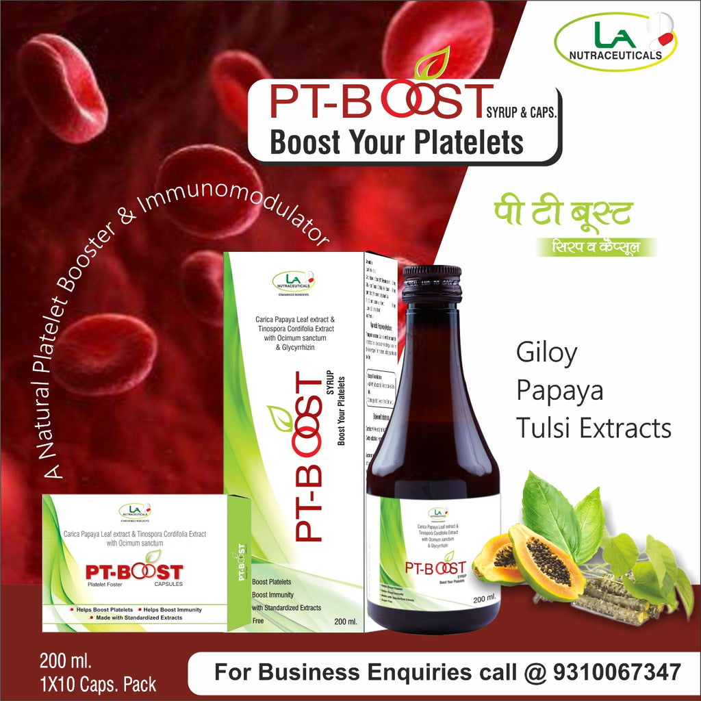 PT Boost Syrup - Platelets Booster with Giloy, Papaya and Tulsi Extracts - 200ml