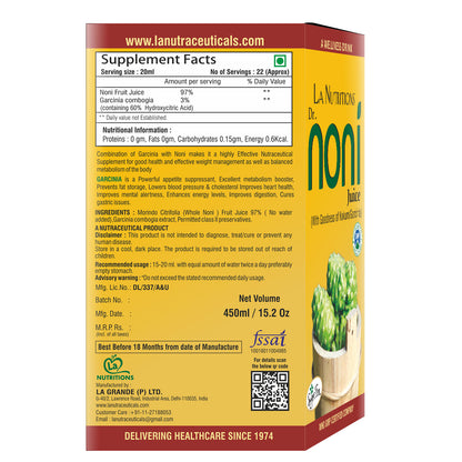 Dr Noni Juice - Immunity Booster for all age groups 500ml